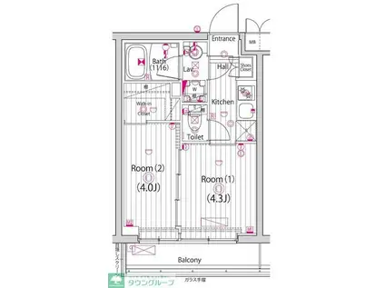 ガーラ練馬グランドステージ(2K/4階)の間取り写真