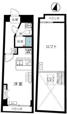 フレアドーム代々木(ワンルーム/3階)の間取り写真