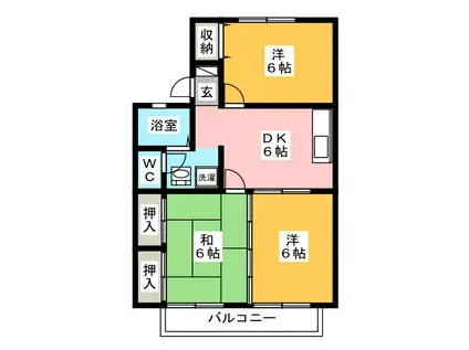 セジュールSATO(3DK/2階)の間取り写真