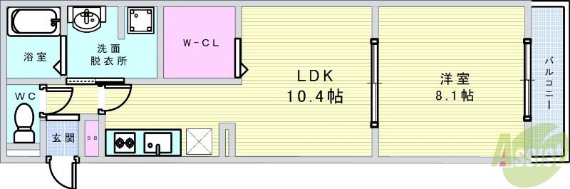 アメニティー・ベフ(1LDK/3階)の間取り写真