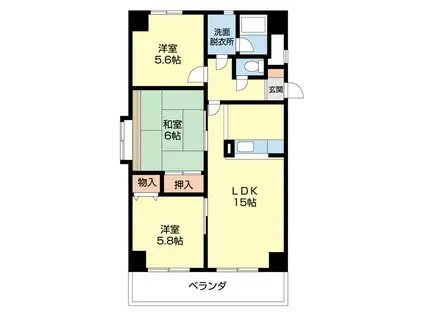 和泉ガーデンパレス(3LDK/2階)の間取り写真