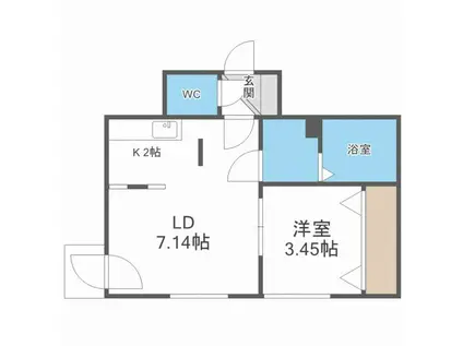 PALAZZO7/8 パラッツォ7/8(1DK/3階)の間取り写真