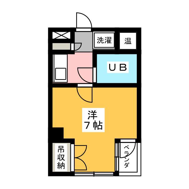 ヴィラみすず(1K/4階)の間取り写真