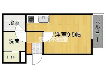 オルタナ(ワンルーム/1階)の間取り写真