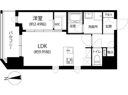 MGH大濠パーク(1LDK/7階)の間取り写真