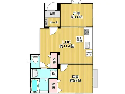 リバーハイツMAN(2LDK/1階)の間取り写真