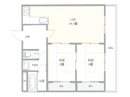 アーバンKN5(2LDK/3階)の間取り写真