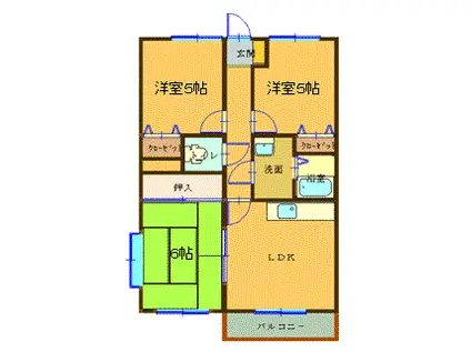 アクール・アンビア(3LDK/2階)の間取り写真