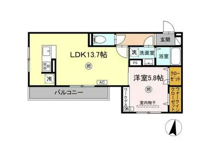 サニーサイド幸町1(1LDK/3階)の間取り写真