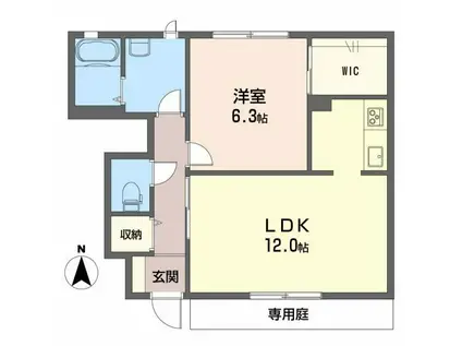 ブランシェN(1LDK/1階)の間取り写真