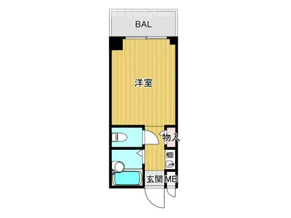 クレセント都島(1K/5階)の間取り写真