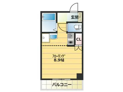 アートヒルズ(ワンルーム/9階)の間取り写真