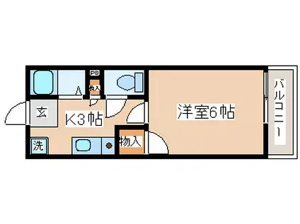 ホーミー前田(1K/1階)の間取り写真