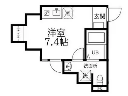 STUDIO 9(ワンルーム/2階)の間取り写真