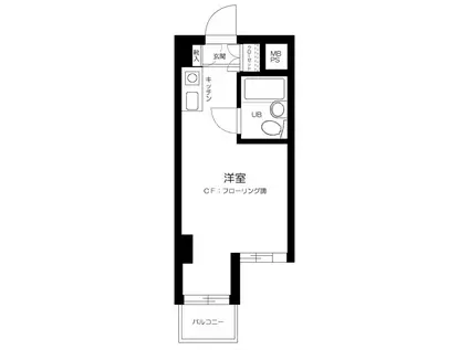 トップ不動前(ワンルーム/2階)の間取り写真
