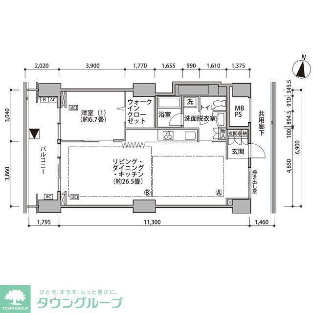 東雲キャナルコートCODAN16号棟(1LDK/12階)の間取り写真