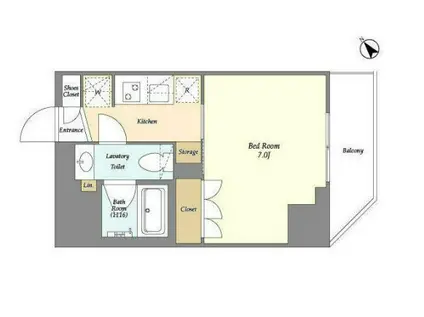 ルジェンテ・バリュ上野根岸(1K/5階)の間取り写真