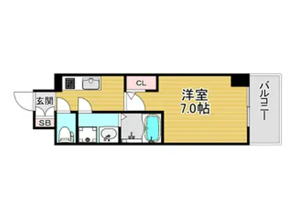 S-RESIDENCE福島玉川DEUX(1K/11階)の間取り写真