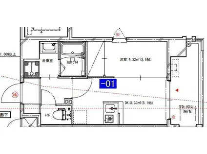 MODERN PALAZZO 博多駅南5丁目(1DK/8階)の間取り写真