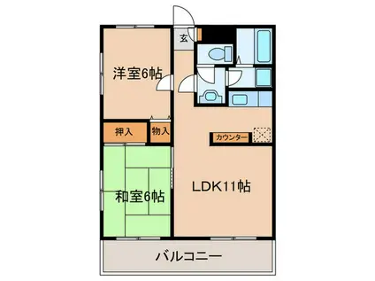 パークサイド(2LDK/5階)の間取り写真