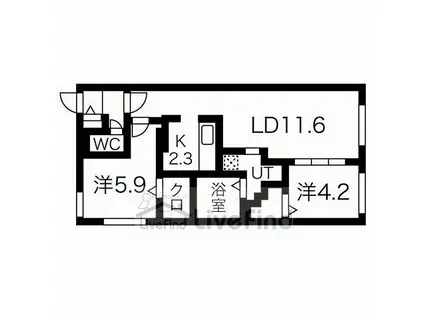 DPレジデンス豊平公園(2LDK/4階)の間取り写真