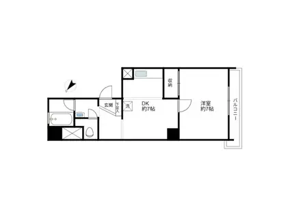 ニューハイム久が原(1DK/11階)の間取り写真