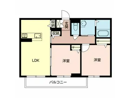 シャーメゾン アイ(2LDK/2階)の間取り写真