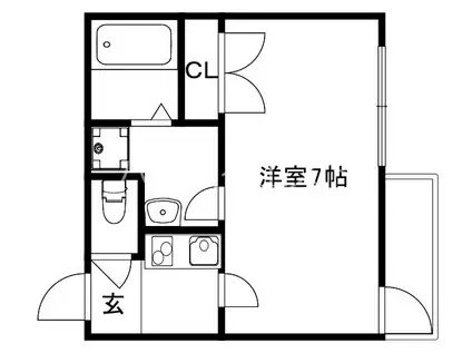ATTRICE太秦(1K/4階)の間取り写真