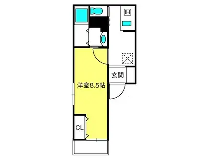 キーヤガレット(1K/2階)の間取り写真