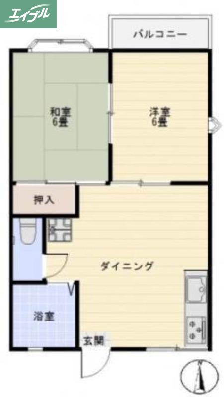 コーポアネックス(2DK/1階)の間取り写真