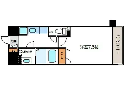 ファミール・リブレ梅田東(1K/7階)の間取り写真