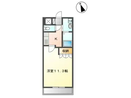 ロイヤル・ガーデン加賀野II(1K/1階)の間取り写真