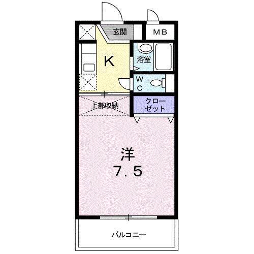 エクセレント由布(1K/3階)の間取り写真