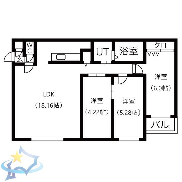 フェスタリア宮の森(3LDK/4階)の間取り写真