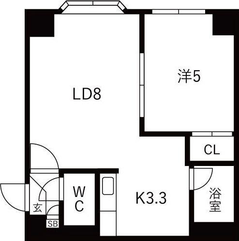 アクアボーン8・8(1LDK/1階)の間取り写真