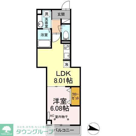 アヴァンス東大泉A(1LDK/3階)の間取り写真