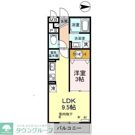 モンテローザ(1LDK/1階)の間取り写真
