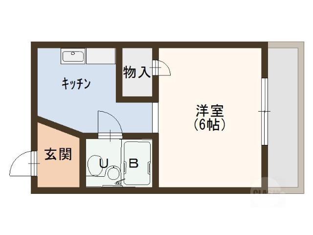 OTYマンション(1K/3階)の間取り写真