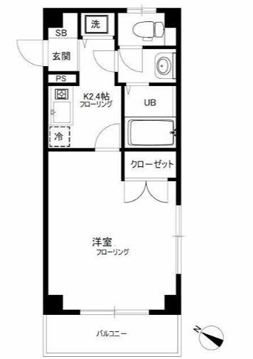 プルミエールI(1K/1階)の間取り写真