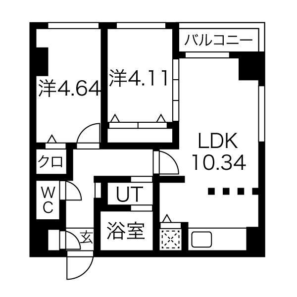 MODENA SIAN(1LDK/9階)の間取り写真