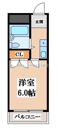 OMレジデンス八戸ノ里(1K/2階)の間取り写真