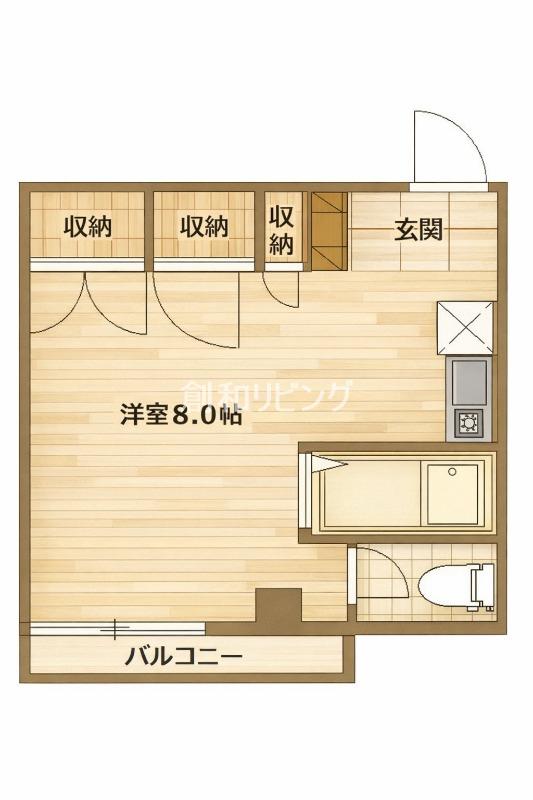 グロリアヒルズ(ワンルーム/3階)の間取り写真