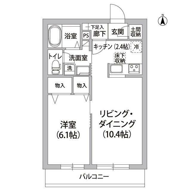 ルヴェデュソレイユ(1LDK/2階)の間取り写真