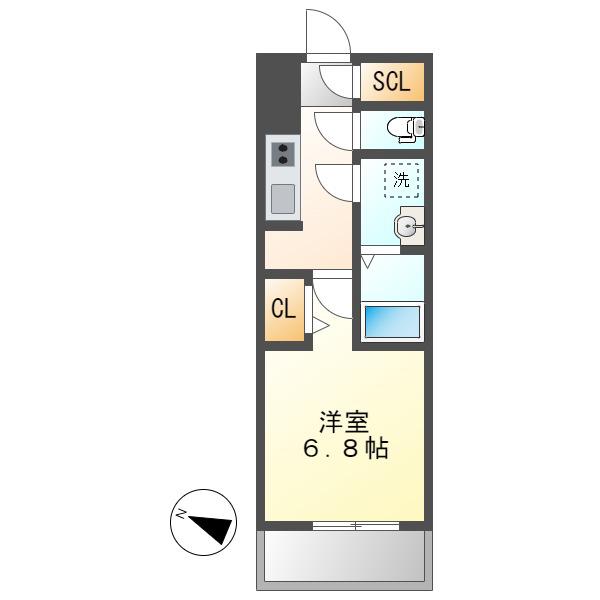 S-RESIDENCE熱田一番(1K/11階)の間取り写真