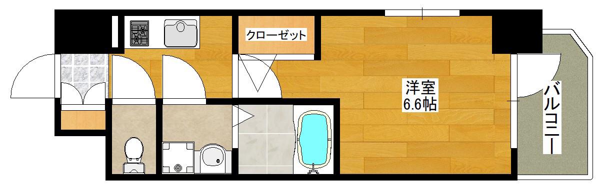 東三国NOAH(1K/8階)の間取り写真