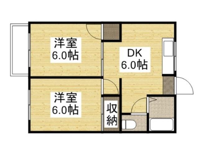 セレッソ吉岡A棟(2DK/2階)の間取り写真