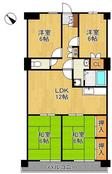 イマージュ安部山公園(4LDK/6階)の間取り写真