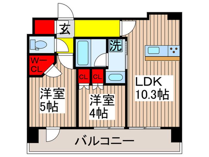 ザ・パークハビオ行徳駅前(2LDK/11階)の間取り写真