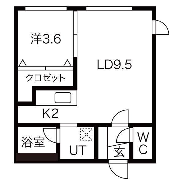 SAKURAコンフォートM(1LDK/1階)の間取り写真