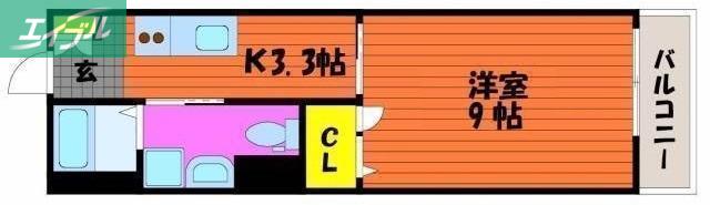 アイステージ幸町(1K/2階)の間取り写真